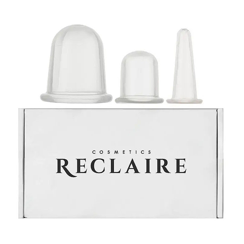 Набір вакуумних банок Reclaire для моделювання контурів тіла та обличчя, 3 шт